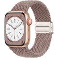 Adjustable nylon woven watch strap for Apple Watch with choice of black button or titanium buckle