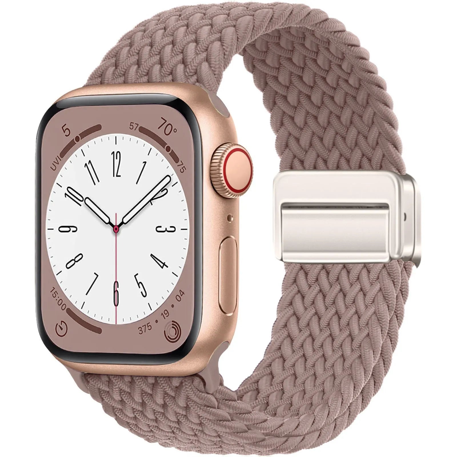 Adjustable nylon woven watch strap for Apple Watch with choice of black button or titanium buckle