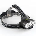 Outdoor camping headlamp with strong focus light showing 300-500 metre range capability
