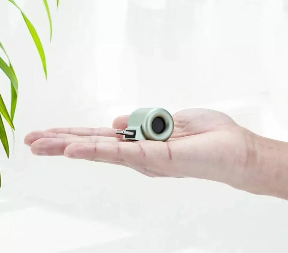 USB mini diffuser car air purifier in grey, peacock blue, military green, orange and lemon, solid fragrance portable design