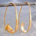 Gold and silver metal geometric irregular spiral curved earrings for women retro style