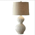 American country style ceramic table lamp with fabric shade measuring 62cm tall