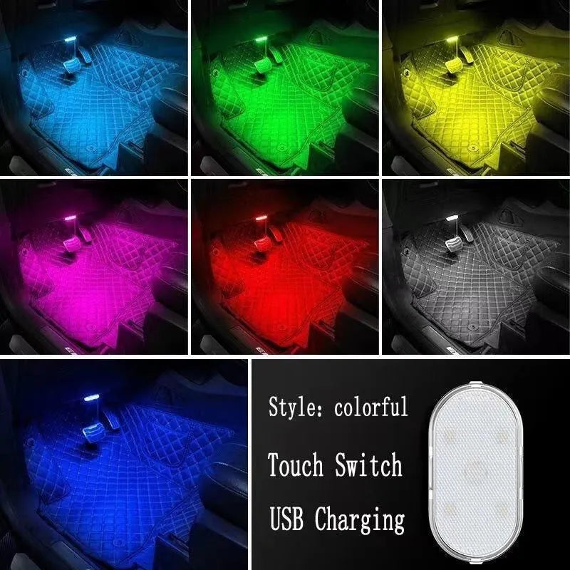Car interior retrofit touch LED light kit with aluminium mounting plate