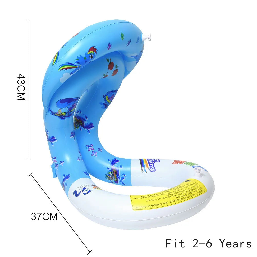 Happy Tour printed PVC swimming vest, double airbag design, pink or blue, sizes S M L for ages 2-6, 7-13, 14+