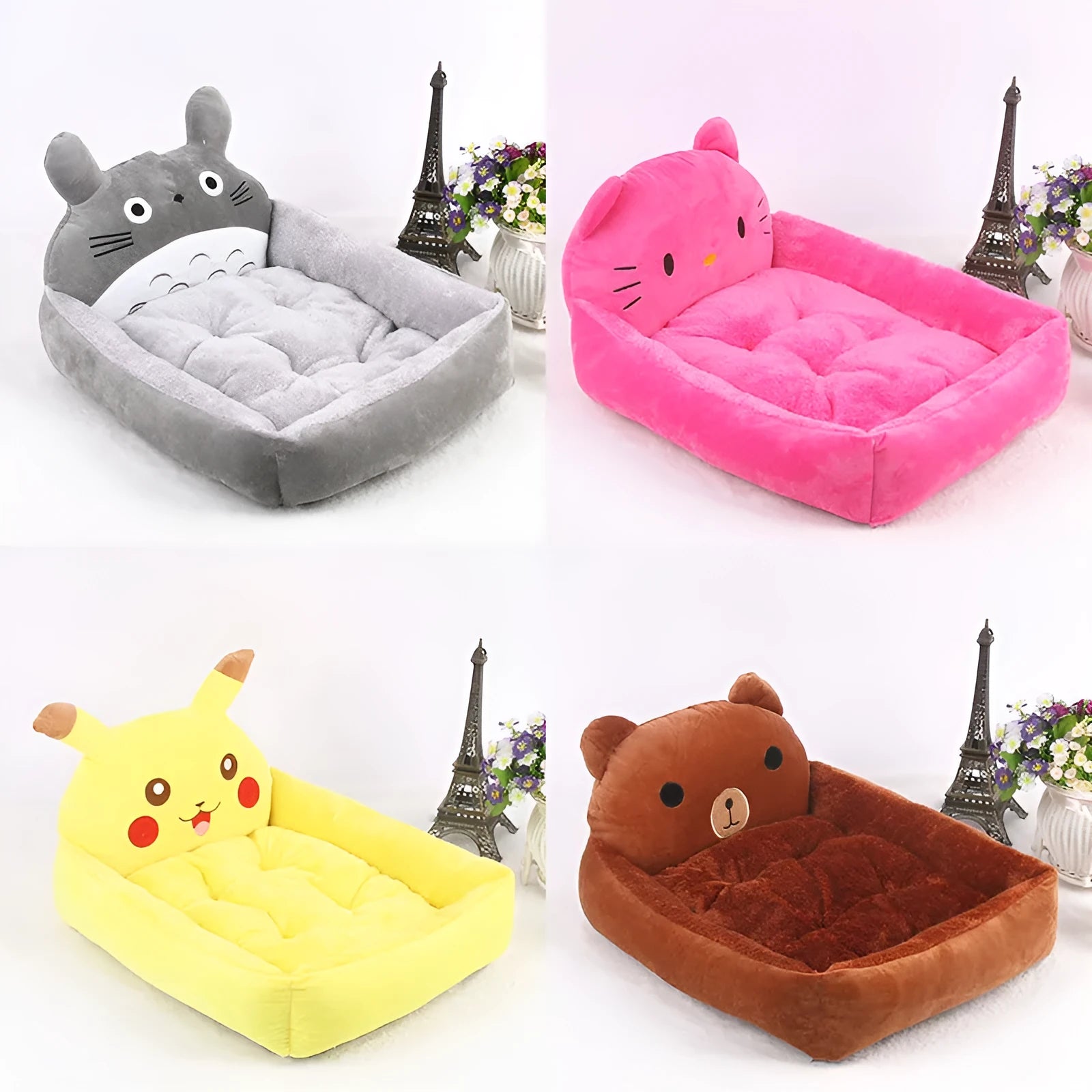 Cartoon puppy cat sofa bed for small dogs and cats with washable cover in winter warm design