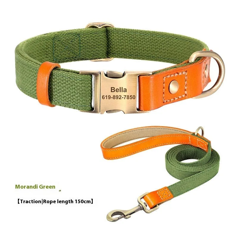 Small dog mohair collar and lead set in six colour options with contrasting lettering