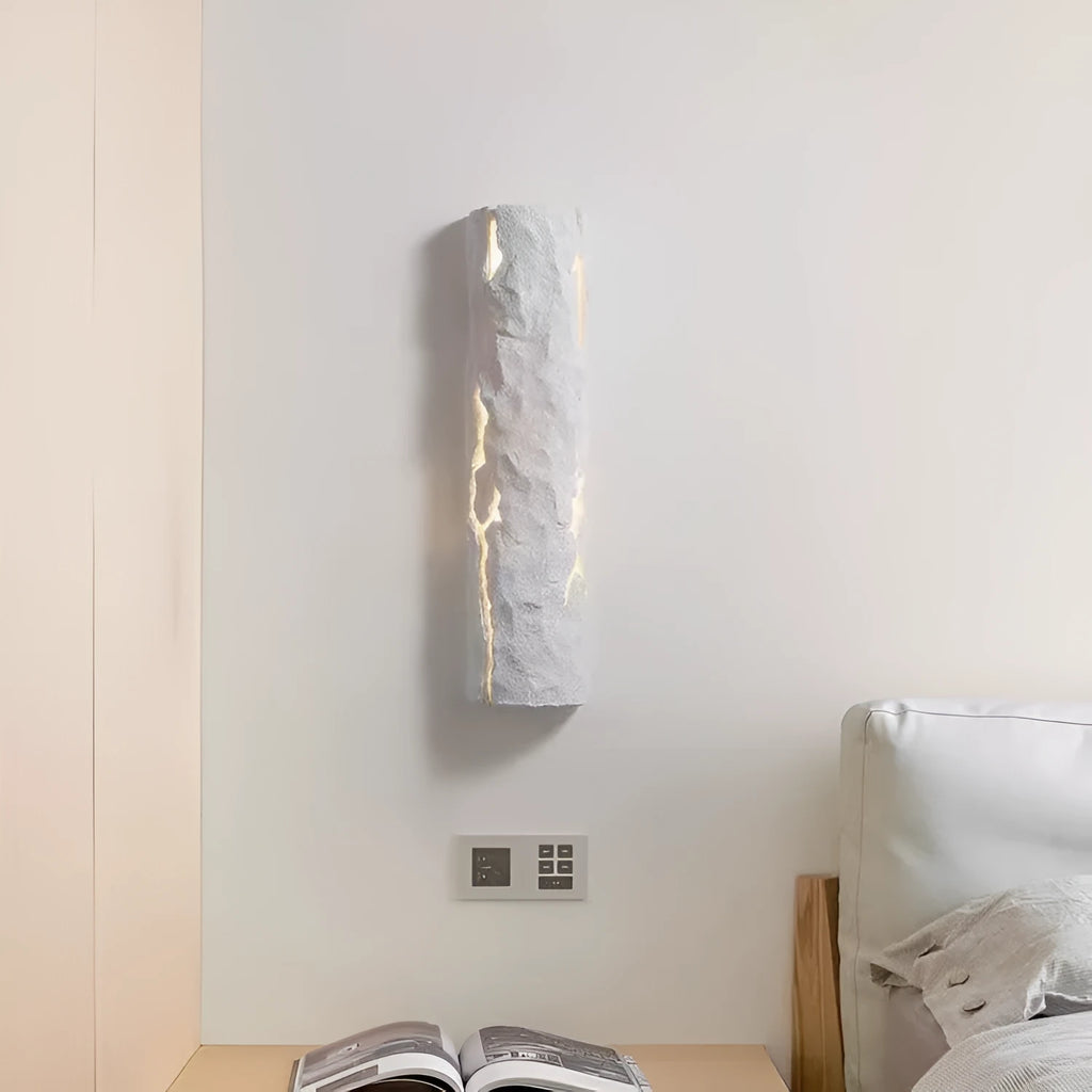 Creative retro rock-like outdoor waterproof wall lamp in model A gray for villa courtyard or garden wall.
