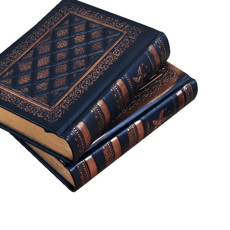 Embossed faux leather notepad with thick 3D cover in bronze colour option