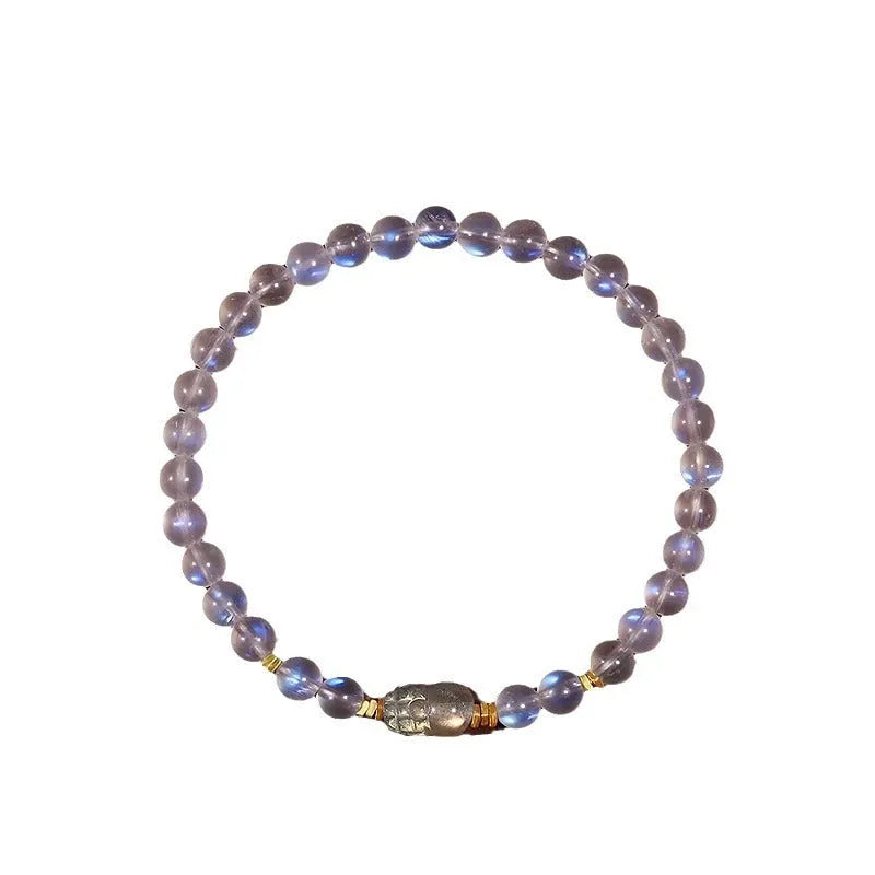 Moonstone women's bracelet with zodiac modelling in fashion blue light colour and national style design