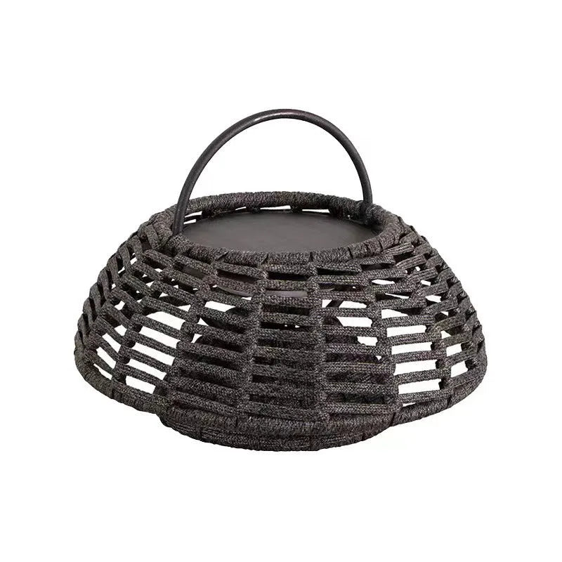 Outdoor chandelier garden lamp, 25cm stainless steel LED 5W IP65 plug-in, Rattan Colour or Taupe