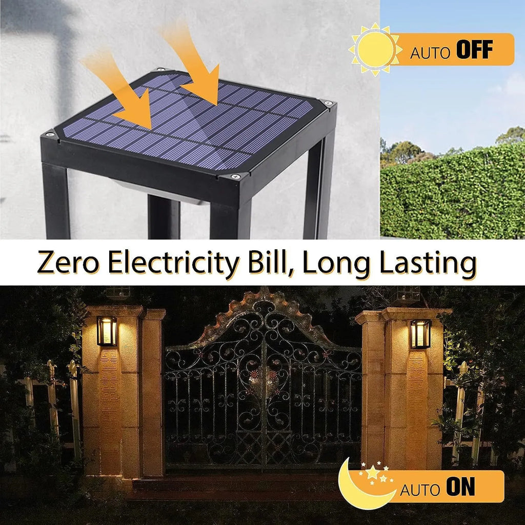 Modern Chinese style solar powered outdoor wall lamp with white plastic housing for garden courtyard lighting.