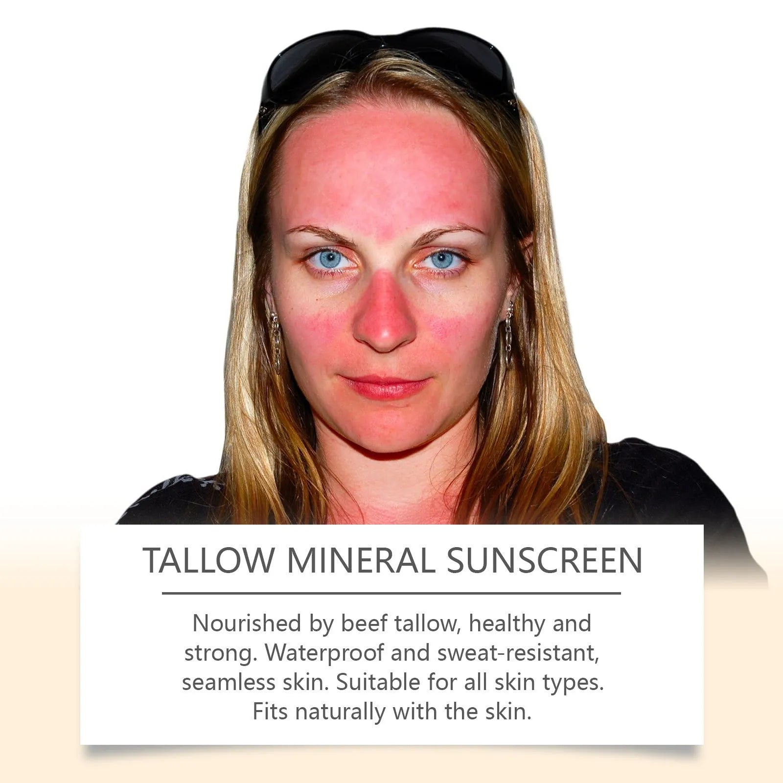 60g cow fat moisturising sunscreen tube with titanium dioxide and zinc oxide mineral protection