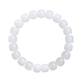 White Hetian jade barrel bead bracelet for men and women, shown in a casual style.