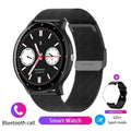 Smart watch with AMOLED touchscreen showing heart rate display, available in multiple colours and strap options, waterproof fitness tracker.