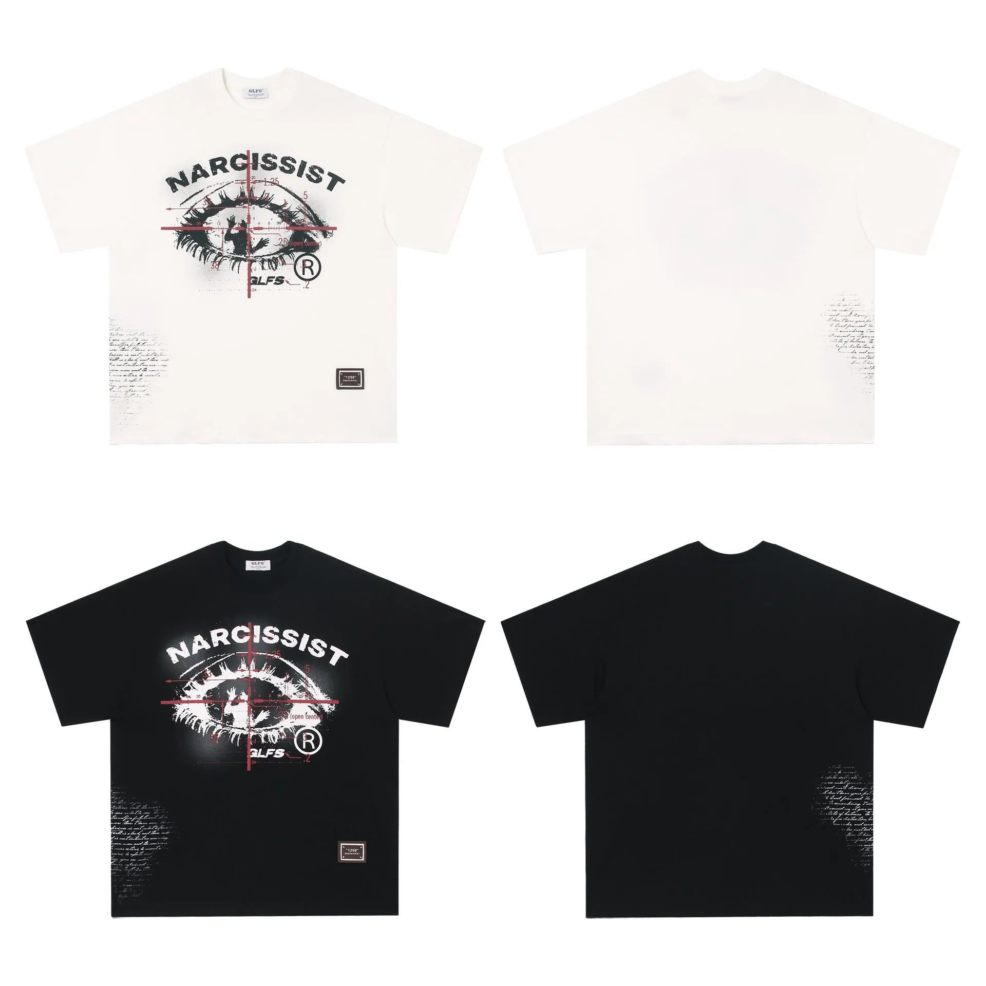 American retro hip hop gothic T-shirt with letter print design in pure cotton fabric