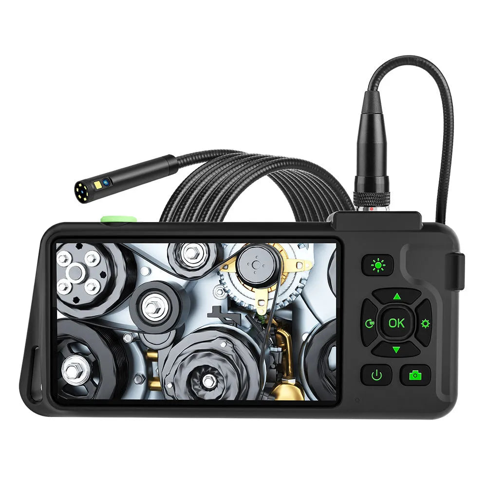 Portable handheld industrial endoscope with 4.5-inch screen and flexible inspection probe