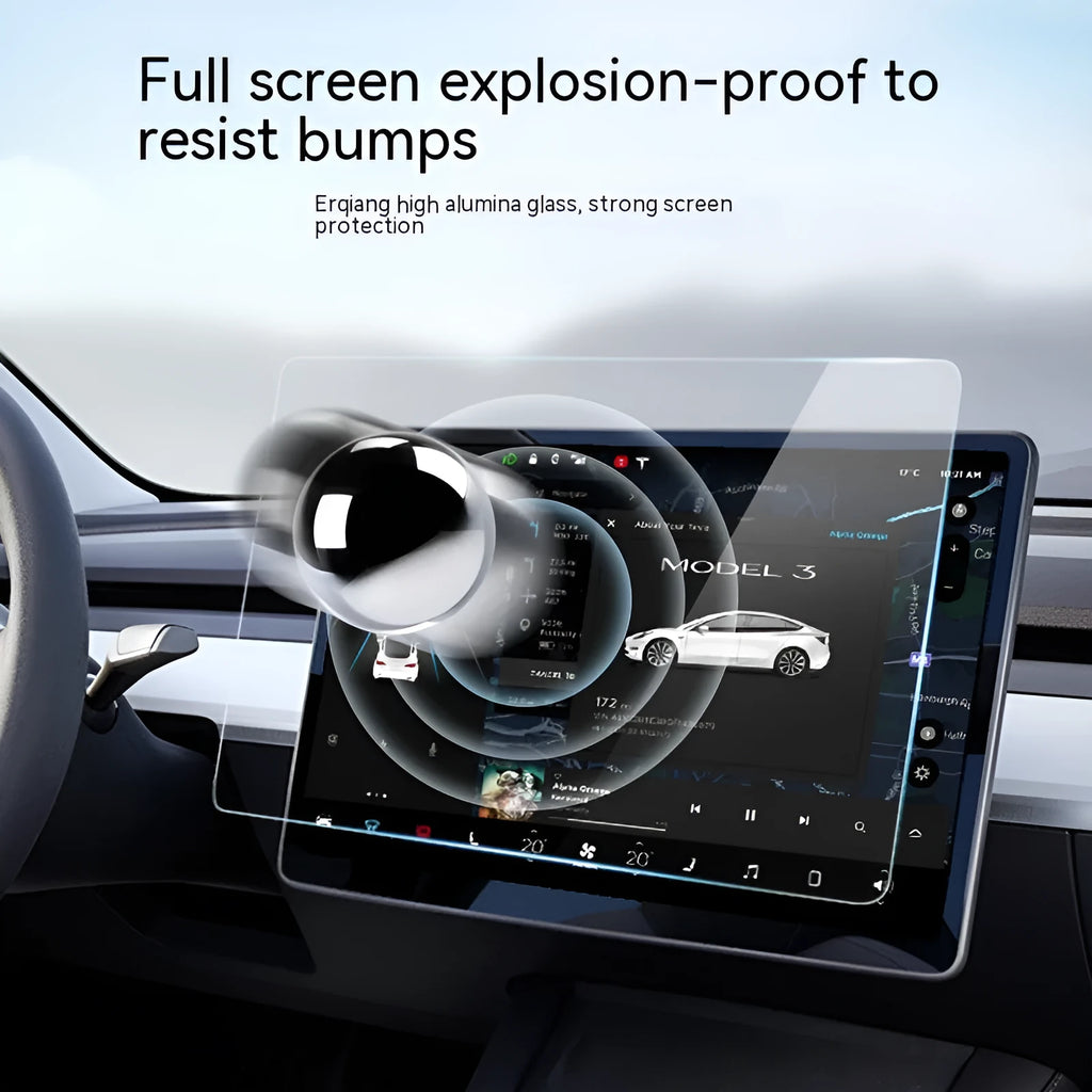 Huanxin 2024 tempered glass screen protector for Tesla Model 3 Y 15.6 inch central control display in white