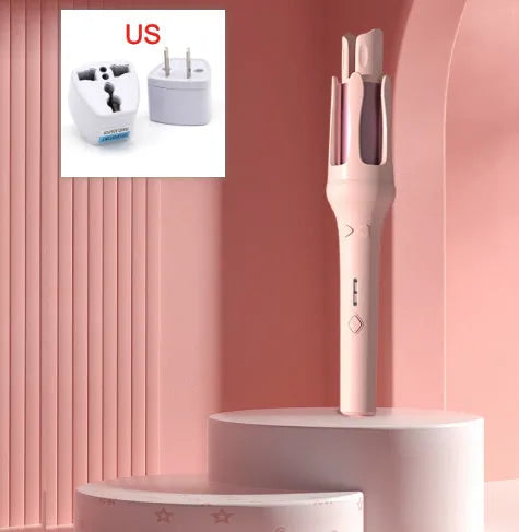 Automatic hair curler with 32mm ceramic barrel in a choice of colours including beige and pink.