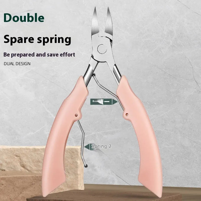 Bevel olecranon nail groove nail clippers in five colours: black, red, blue, pink, white.