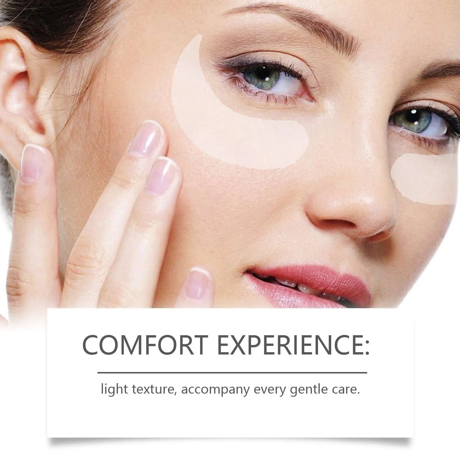 One pair of transparent Elastic Eye Care microneedle patches for under-eye wrinkle reduction.