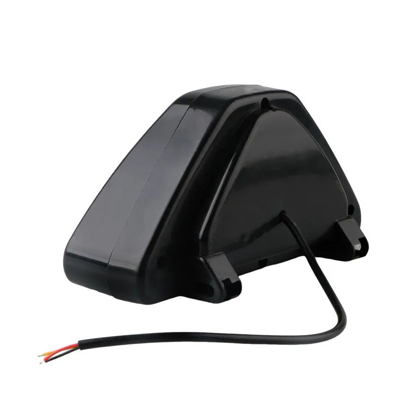 Universal triangular LED brake warning light for car and motorcycle in red, blue, green, white options.
