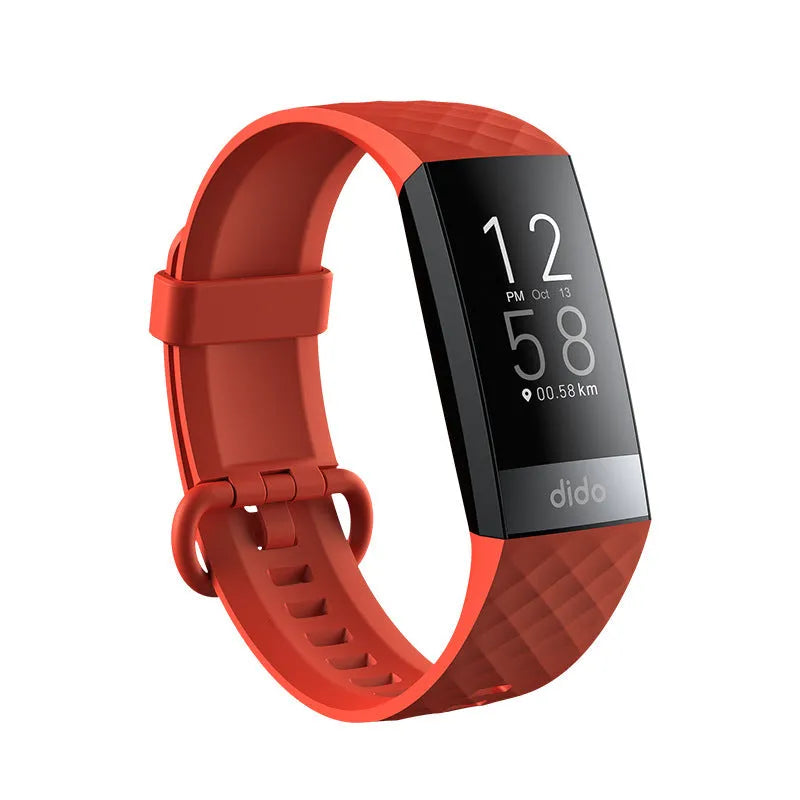 Y6 Black smart bracelet with a 1.1-inch screen displaying health metrics on a wrist.