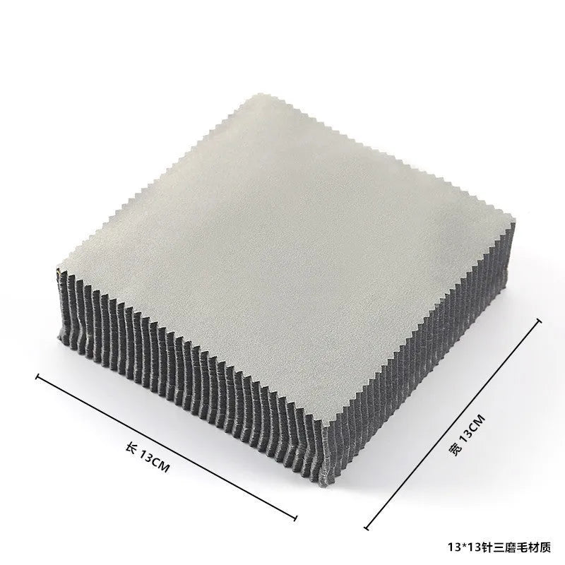 Square microfiber glasses cloth 130x130mm in grey, black, or mixed colour for lenses and watches