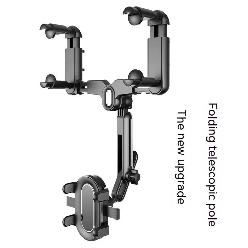 Black ABS automobile rear view mirror bracket with folding rod mechanism