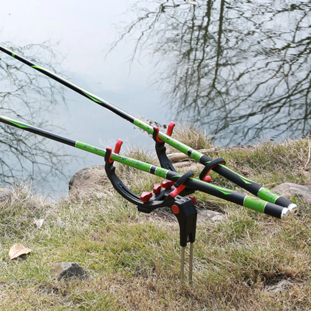 360 degree adjustable fishing rod holder with stainless steel spikes for beach or lake fishing