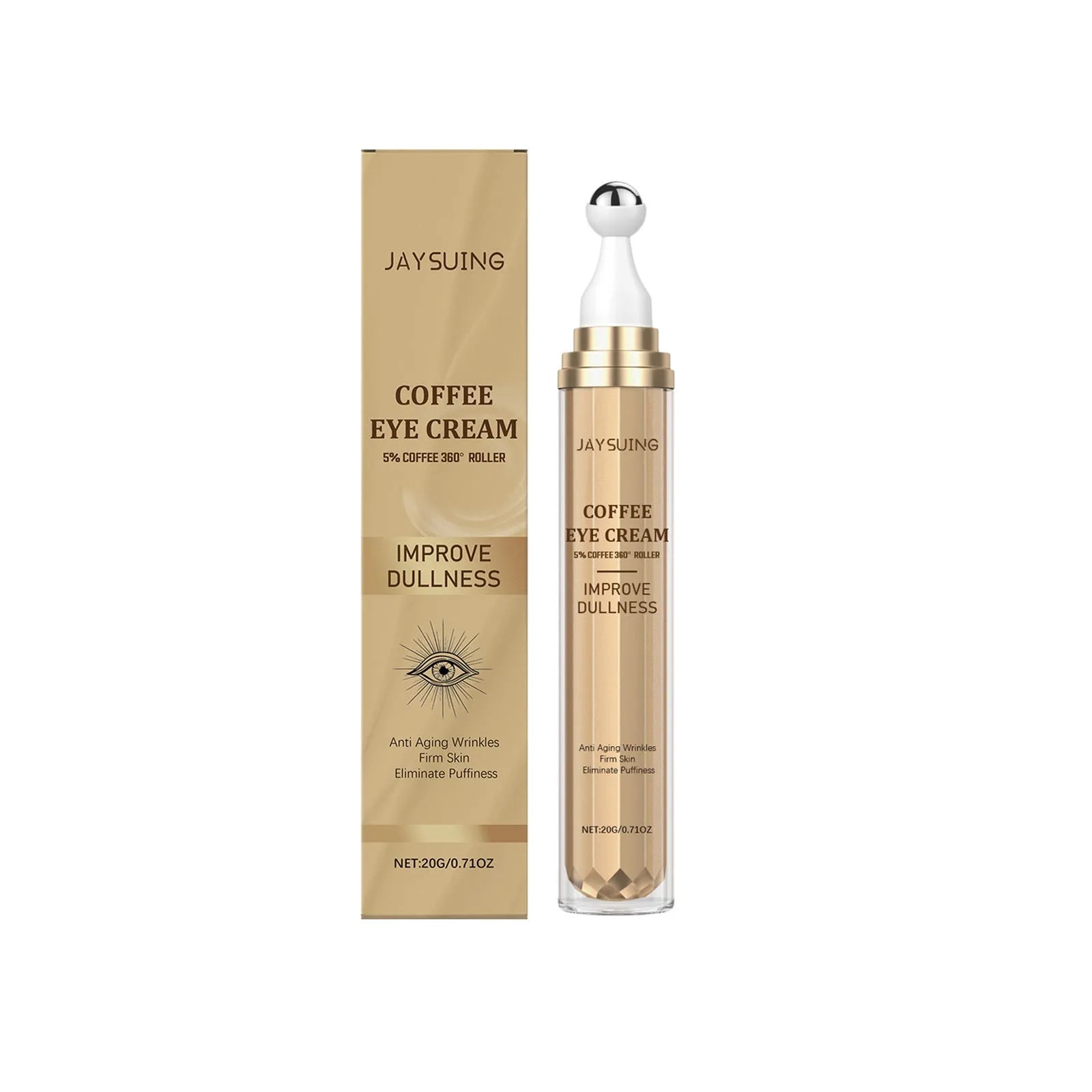 20g jar of Caffeine Firming Eye Cream for under-eye application.