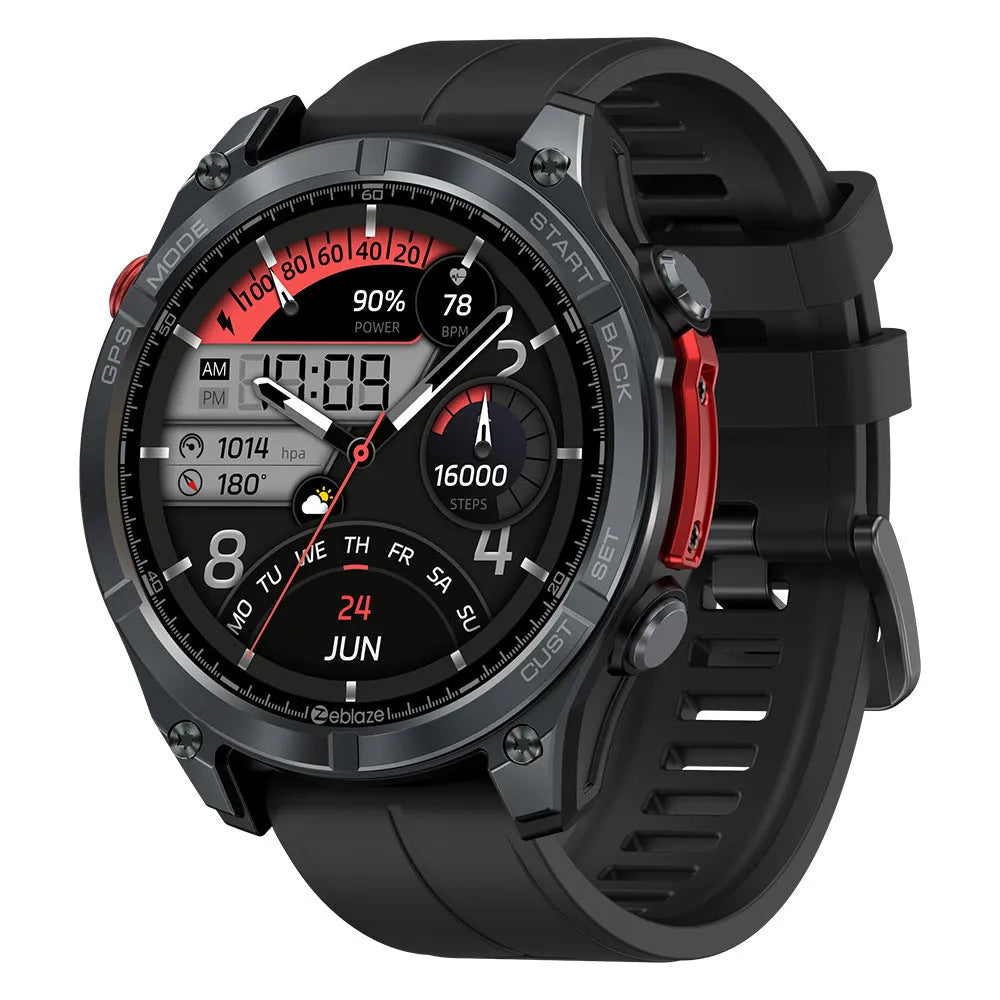 Black or silver touch button smart watch with silicone sports strap, health monitoring and Bluetooth calling functions