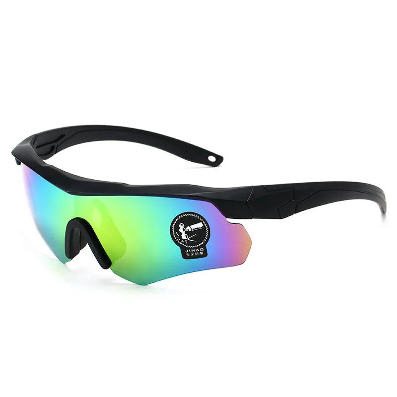 Semi-rimless outdoor cycling sports goggles with windproof dust-resistant PC frame and coloured lens