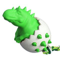 Blue dinosaur-shaped dog chew toy with rope attached for tug games