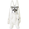 Schnauzer artificial dog backpack cartoon puppy doll with black bow and white strap