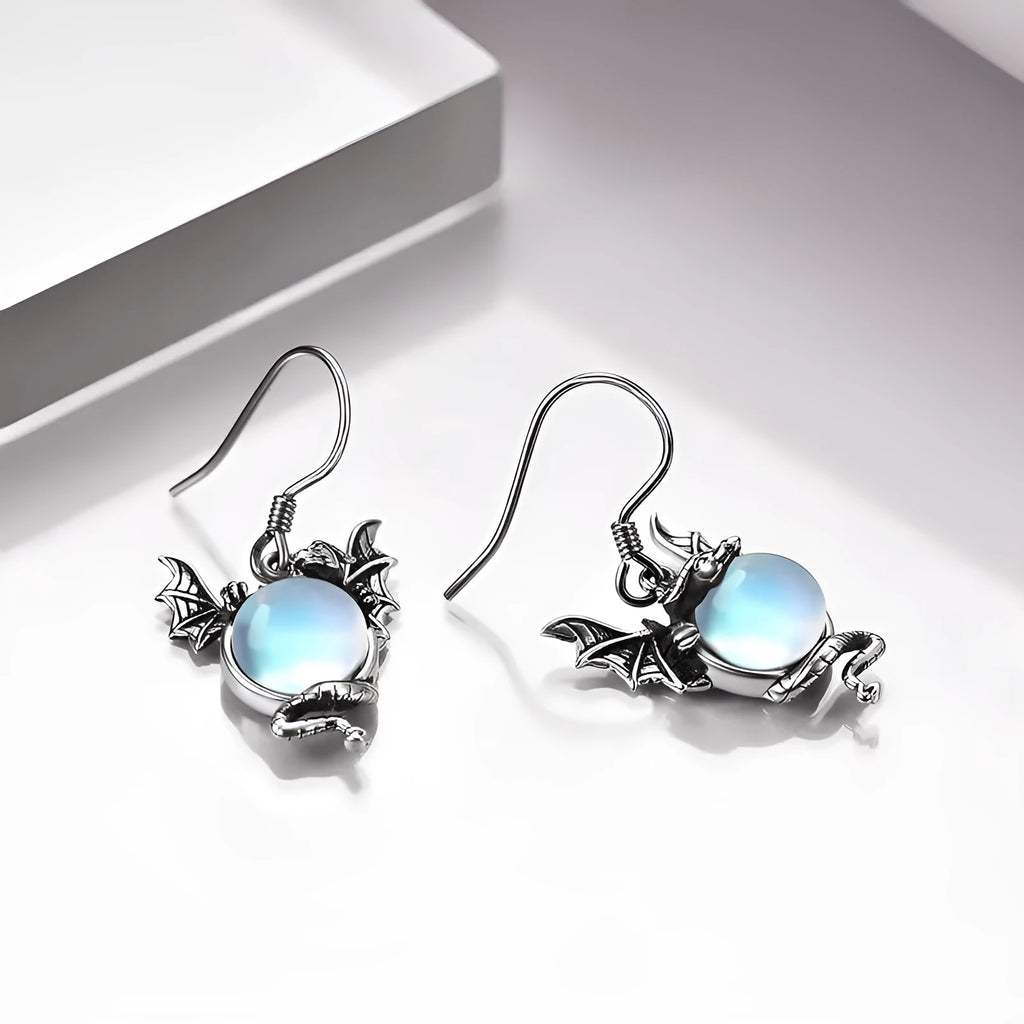 Unisex zinc alloy flying dragon earrings with electroplated finish in European style