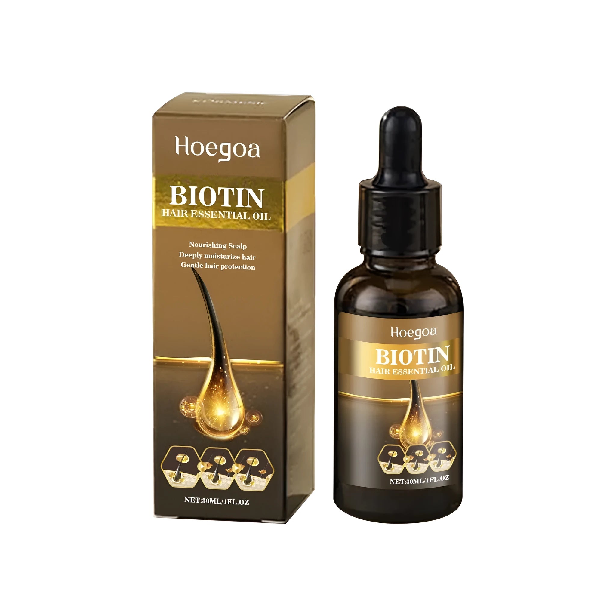 Hair growth solution tonic 30ml bottle with ginger root oil and biotin for scalp care