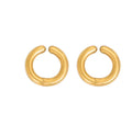 18K gold colour non-pierced ear clips for men hip-hop style one pair