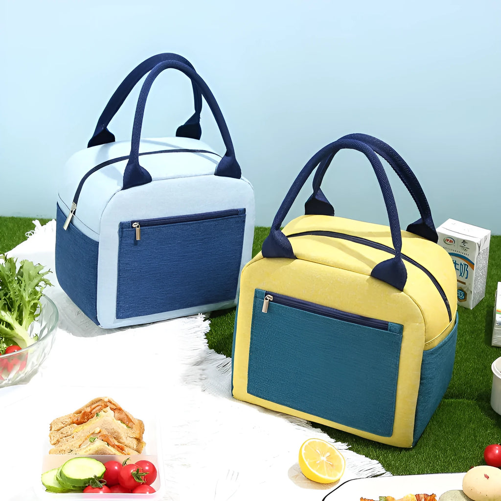 Aluminium foil thickening waterproof lunch insulation bag in blue colour