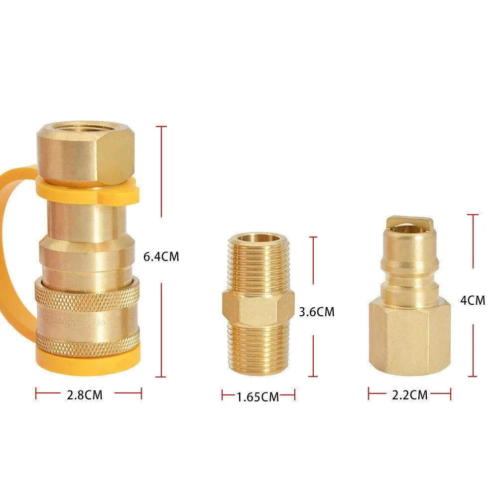 Brass gas propane conversion charging connector with 3/8-inch connection and American standard thread