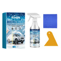 60ml car de-icer spray bottle and cloth scraper for winter windscreen ice removal.
