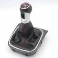 Leather manual gear lever handball for Volkswagen Golf models 5, 6, and 7.