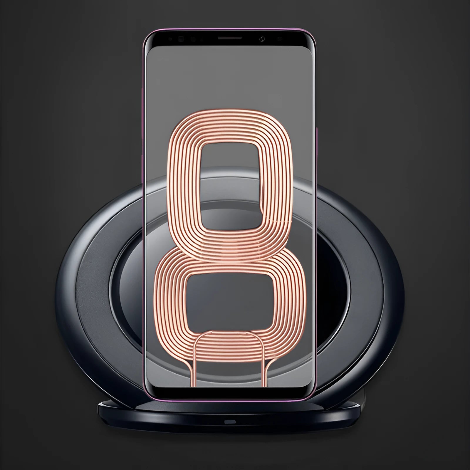 Qi wireless fast charger for Galaxy Note Edge in black or white with logo or neutral design options