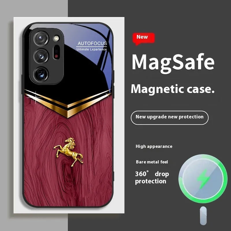 Metal magnetic phone case for Samsung S21 Ultra in black with spraying finish