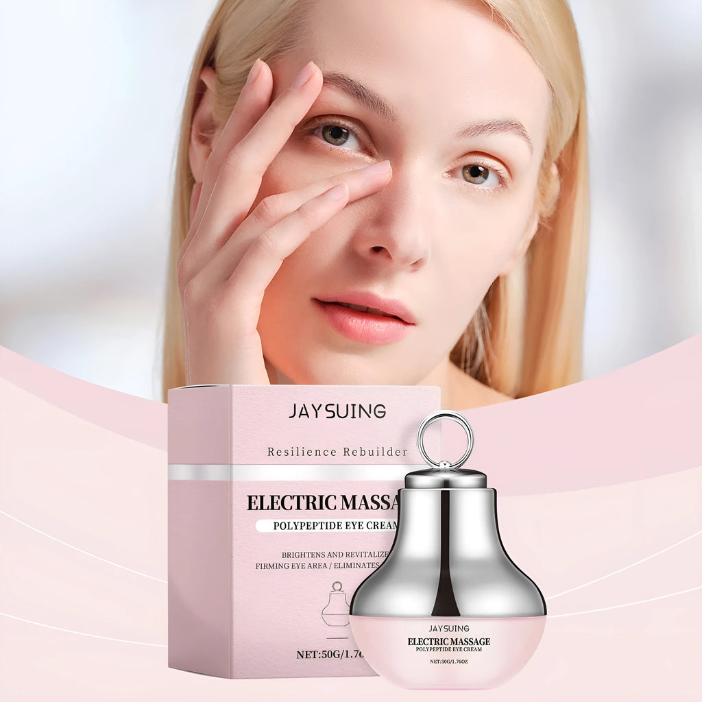 Electric firming eye cream device with massage head, 50g, 7.7cm by 11cm.