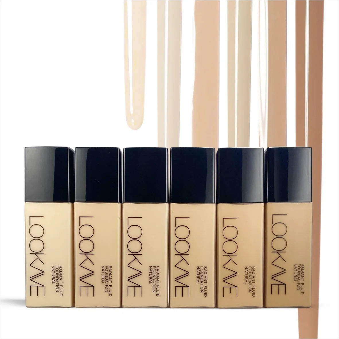 LOOKAVE Matte Liquid Foundation bottle in one of six shades, 21g net content.