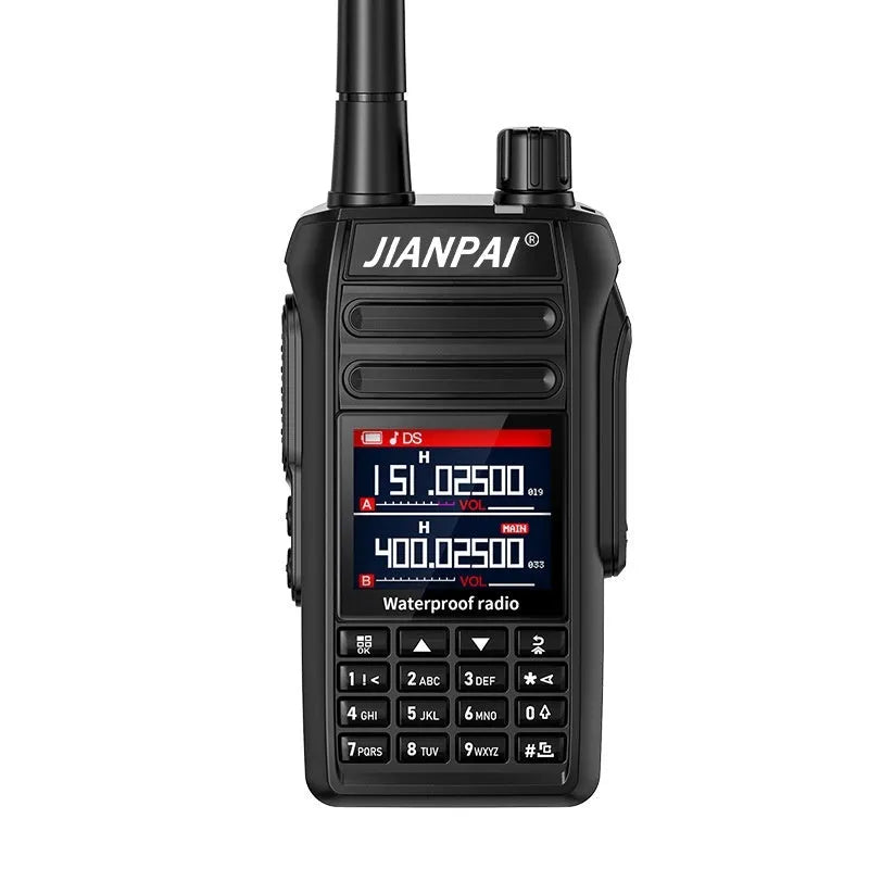 Black Interphone waterproof aviation full band motorcycle communication system with dustproof function
