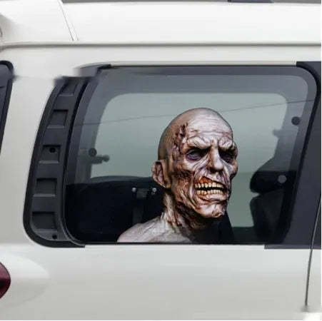 3D zombie horror car window sticker set, Pet material, 25x23 cm, left and right pair pack