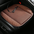 USB car ventilated seat cushion with multiple fan configurations on fabric seat