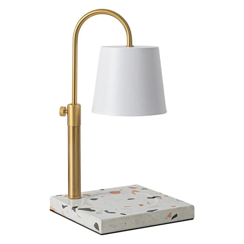 Modern simplicity fragrance lamp with pen holder white and log bottom, melting candle light effect