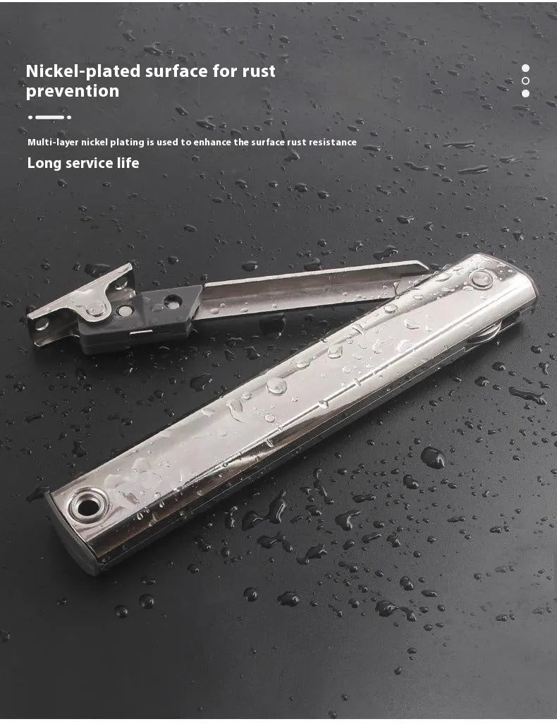 Cold rolled steel tatami cabinet support rod with spring mechanism for flap-up doors.